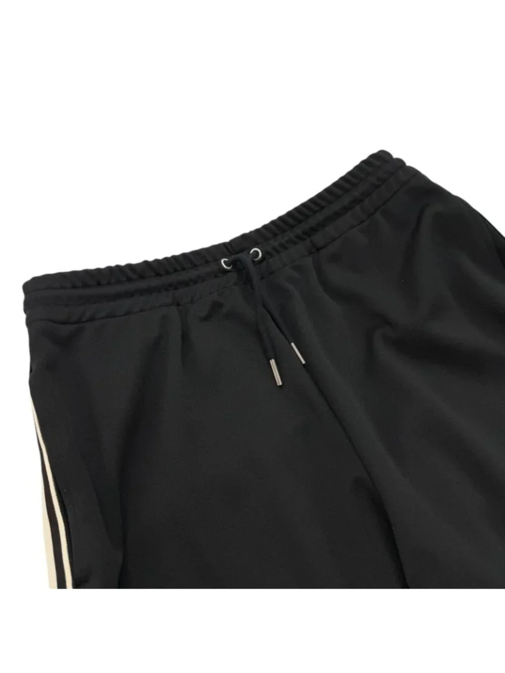 Celine Logo Embroidery Double Face Side Line Track Pants Black White